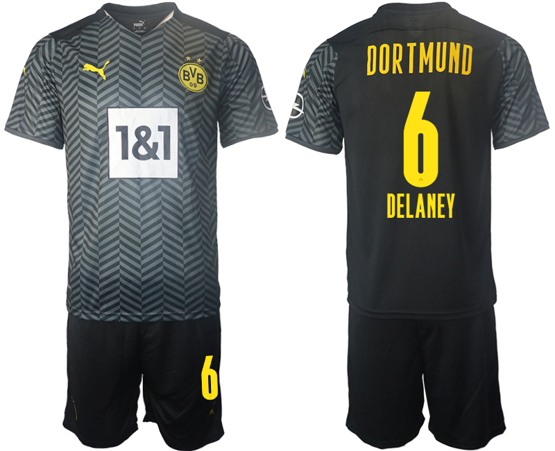 Men 2021-2022 Club Borussia Dortmund away black #6 Soccer Jersey